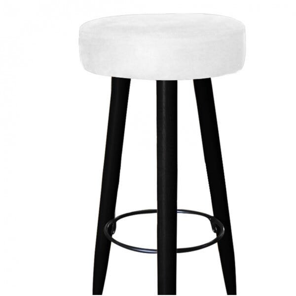 Banqueta Decorativa Rubi Pés Preto Suede Branco - 2