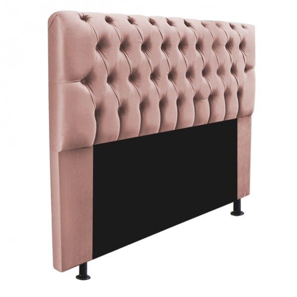 Cabeceira Paris 195cm King Suede Rose - 1