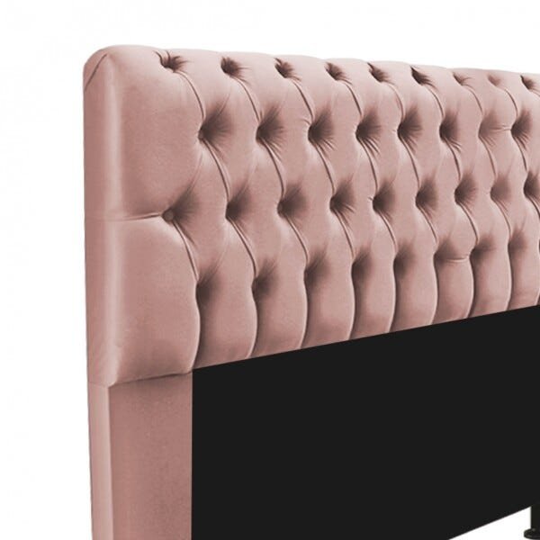 Cabeceira Paris 195cm King Suede Rose - 3