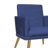 Kit 01 Poltrona Decorativa Nina com Rodapé e 01 Puff Redondo Suede Azul Marinho - Bela Casa Shop - 4