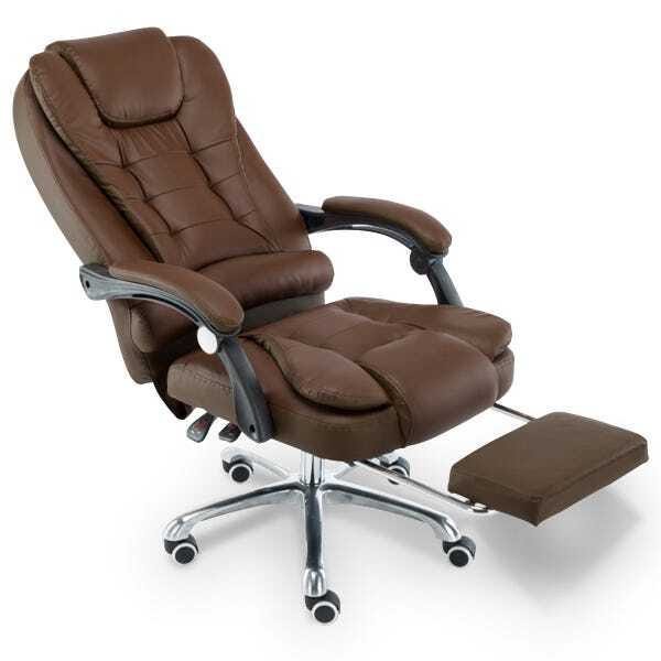 Cadeira de Escritório Giratória com Apoio para Os Pés Big Boss Marrom Lms-Be-8436-T3 - 2