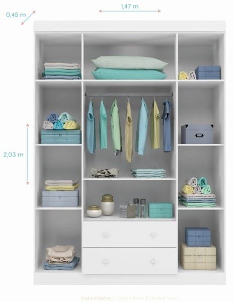 Jogo de Quarto com Guarda-Roupa e Cômoda Elisa Phoenix - 2