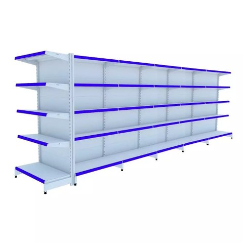 Gondola Centro 170 Fit Ate 5 Metros 1 Ponta Branco 55b Pe Azul