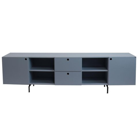 Rack Tube 2 Portas 2 Gavetas 2 Nichos 2200x616x417 Azul Sereno - Mdf Arauco