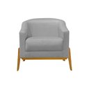 Ver imagem 4 de Kit 3 Poltronas Living Base em Madeira Maciça Flórida Linho Cinza