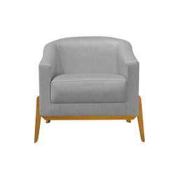 Kit 3 Poltronas Living Base em Madeira Maciça Flórida Linho Cinza - 4