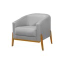 Ver imagem 3 de Kit 3 Poltronas Living Base em Madeira Maciça Flórida Linho Cinza