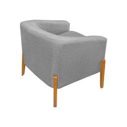 Kit 3 Poltronas Living Base em Madeira Maciça Flórida Linho Cinza - 5