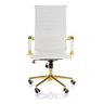 Cadeira de Escritório Giratoria Eames Branca -gold:dourado Brilho - 2