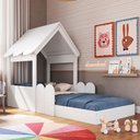 Ver imagem 3 de Cama Infantil Montessoriana Casinha Branco - Completa Móveis