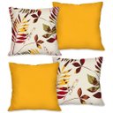 Ver imagem 1 de Kit com 4 Capas para Almofadas Decorativas Abstrato Folhas Amarelas