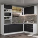 Ver imagem 1 de Armário de Cozinha Completa de Canto 399cm Branco Preto Glamy Madesa 02