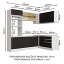 Ver imagem 4 de Armário de Cozinha Completa de Canto 399cm Branco Preto Glamy Madesa 02
