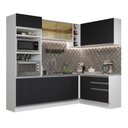 Ver imagem 3 de Armário de Cozinha Completa de Canto 399cm Branco Preto Glamy Madesa 02
