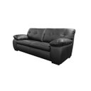 Ver imagem 3 de Conjunto Sofá de Couro Marselha 3 e 2 Lugares Preto Pigmentado - Mempra