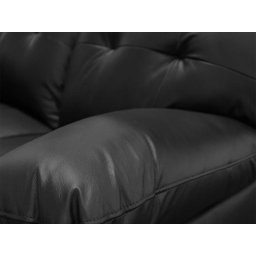 Conjunto Sofá de Couro Marselha 3 e 2 Lugares Preto Pigmentado - Mempra - 7