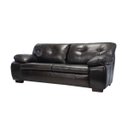 Ver imagem 2 de Sofá de Couro Marselha 3 Lugares Preto Iguana - Mempra