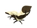 Ver imagem 2 de Poltrona de Couro com Puff Charles Eames - Manteiga