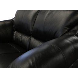 Sofá de Couro Floyde 3 Lugares Preto com Brilho - Clube Móveis - 4