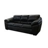 Sofá de Couro Floyde 3 Lugares Preto com Brilho - Clube Móveis - 2