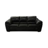 Sofá de Couro Floyde 3 Lugares Preto com Brilho - Clube Móveis - 1