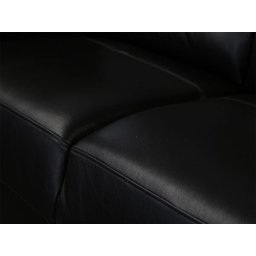 Sofá de Couro Floyde 3 Lugares Preto com Brilho - Clube Móveis - 6