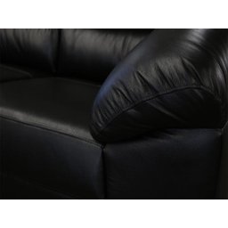 Sofá de Couro Floyde 3 Lugares Preto com Brilho - Clube Móveis - 5