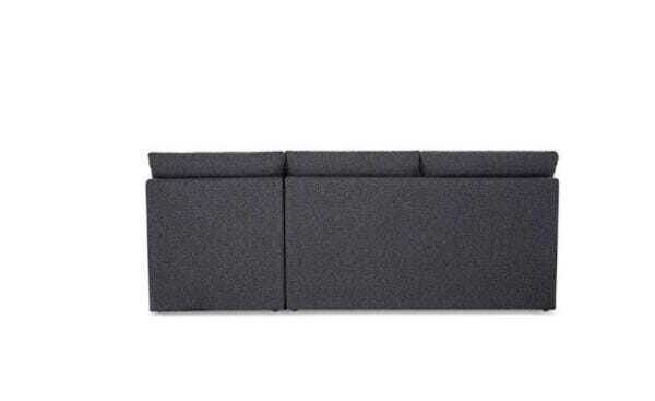 Sofá Herval Flora, 2 Lugares e Chaise-Longue, Linho Preto - 4