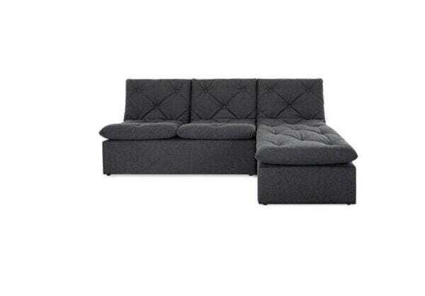 Sofá Herval Flora, 2 Lugares e Chaise-Longue, Linho Preto - 2