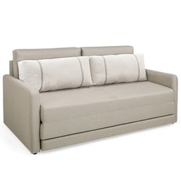 Sofá-Cama Herval Aurora, com Colchão de Casal, 2 Lugares, Linho Bege Areia - 1