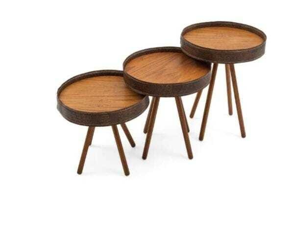Conjunto de Mesas Lateral Herval Salt, Laminado Natural - 2
