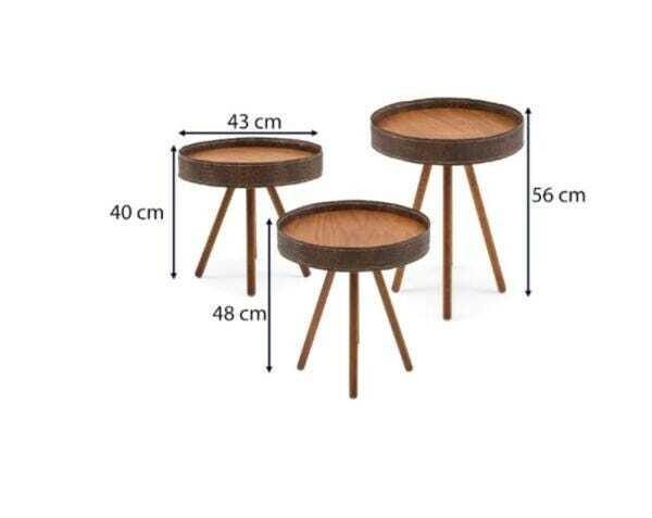 Conjunto de Mesas Lateral Herval Salt, Laminado Natural - 4