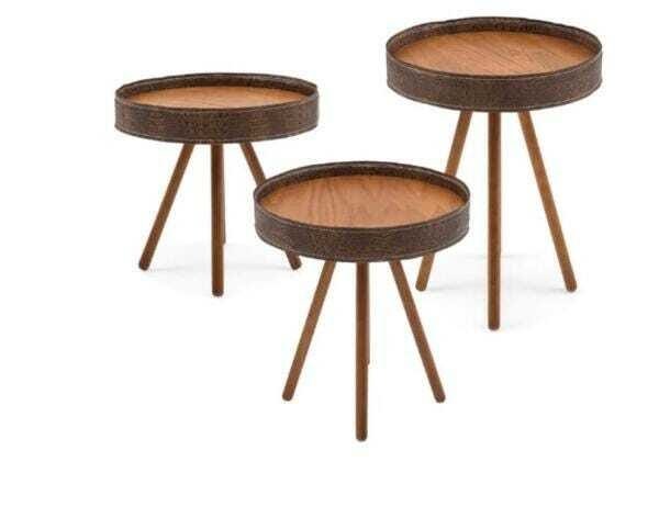 Conjunto de Mesas Lateral Herval Salt, Laminado Natural - 1
