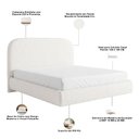 Ver imagem 5 de Cama Queen Flutuante com Cabeceira 160cm Aura W01 Bouclê Cru - Lyam Decor