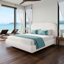 Ver imagem 4 de Cama Queen Flutuante com Cabeceira 160cm Aura W01 Bouclê Cru - Lyam Decor
