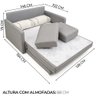 Sofá Cama Casal 2 Lugares Herval Aurora Linho Premium 146x194x75cm - 2