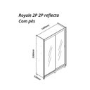 Ver imagem 3 de Guarda-Roupa Solteiro 2 Portas Reflecta com LED com Pés 100% MDF Royale