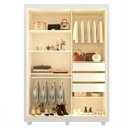 Ver imagem 4 de Guarda-Roupa Solteiro 2 Portas Reflecta com LED com Pés 100% MDF Royale