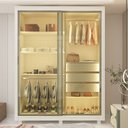 Ver imagem 7 de Guarda-Roupa Solteiro 2 Portas Reflecta com LED com Pés 100% MDF Royale
