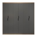 Ver imagem 1 de Guarda-roupa Casal 6 Portas Corção Madeirado com Cinza Chumbo