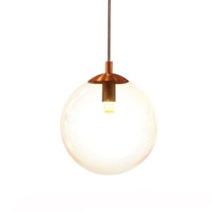 Luminária Pendente Hera 14cm com Vidro Ambar e Acabamento Cobre para 1 Lâmpada G9 - HERA-14CO