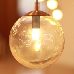 Luminária Pendente Hera 14cm com Vidro Ambar e Acabamento Cobre para 1 Lâmpada G9 - HERA-14CO - 2