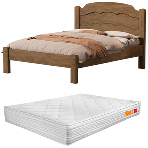Cama Casal Laís Padrão 100% Mdf Colchão Casal 138x188 D33:castanho