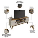 Ver imagem 3 de Rack Bancada para Tv 65 Pol 160cm Titan B02 Off White/naturalle - Mpozenato