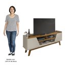 Ver imagem 5 de Rack Bancada para Tv 65 Pol 160cm Titan B02 Off White/naturalle - Mpozenato
