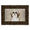 Colchonete Cama Tapete Pet Cães 63x43cm Marrom Shih-Tzu - 1
