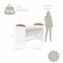 Ver imagem 4 de Quarto de Bebê Completo Berço Eloa 3 em 1 e Guarda-Roupa 3 Portas Hellen Branco/Betula