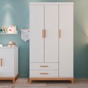 Ver mais imagens de Quarto de Bebê Completo Berço Eloa 3 em 1 e Guarda-Roupa 3 Portas Hellen Branco/Betula