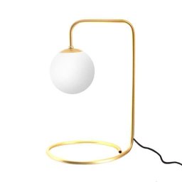 Luminária de Mesa Abajur Jabuti para Salas e Quartos Dourada com Globo de Vidro Branco G9 - 1