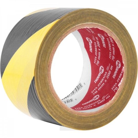 Fita zebrada sem adesivo 70 mm x 200 m Nove54